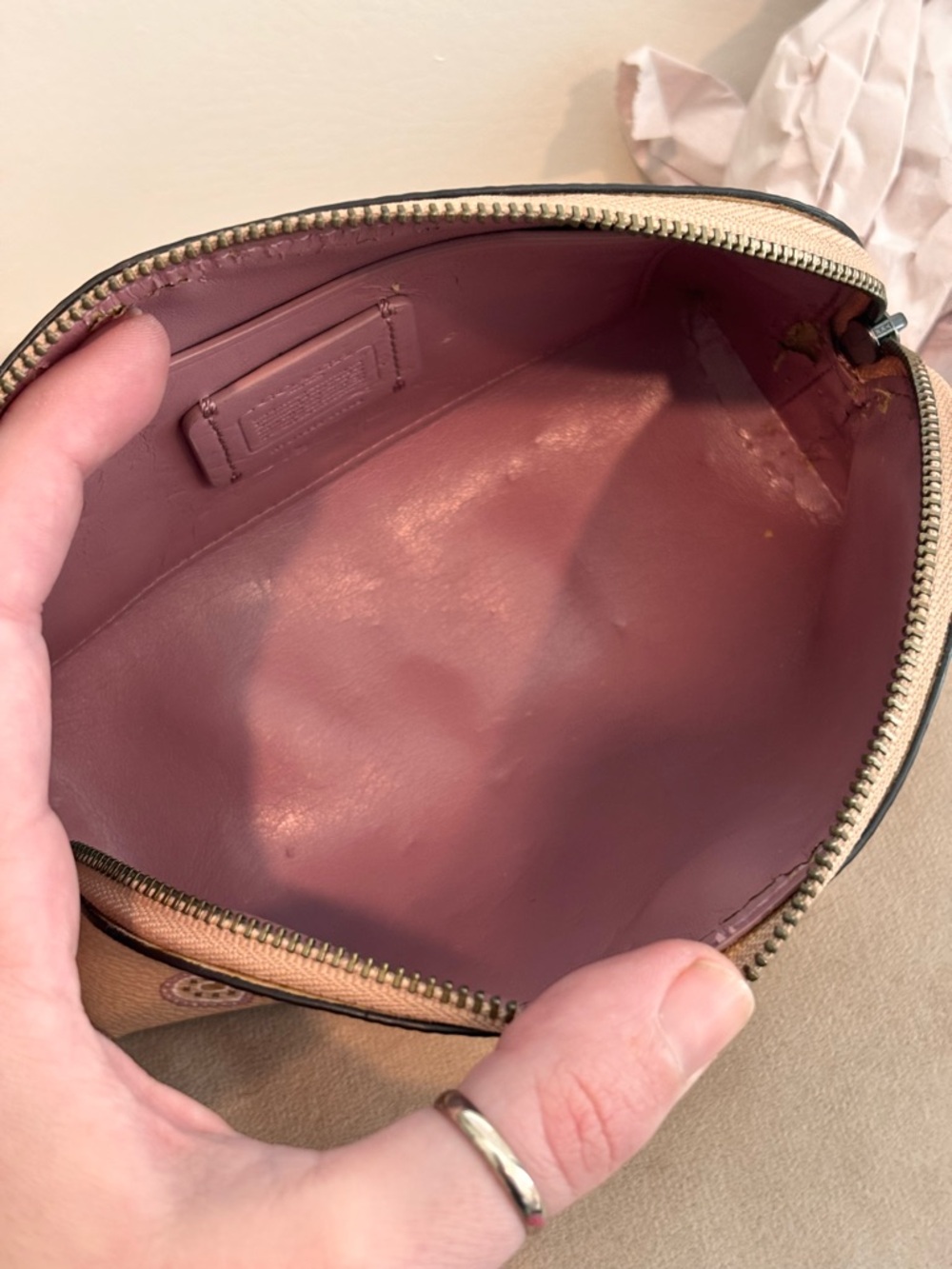 COACH Cosmetic Case 17 with Western Heart Print - Picture 10 of 13